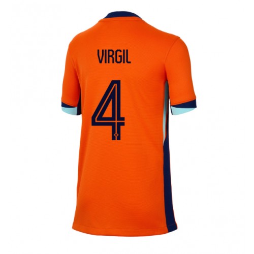 Maglia Calcio Paesi Bassi Virgil van Dijk #4 Prima Divisa Donna Europei 2024 Manica Corta